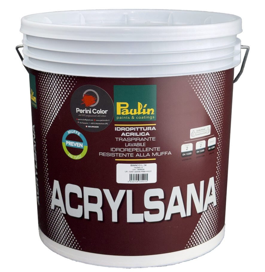 ACRYLSANA Acrylsana PAULIN Pittura lavabile antimuffa idrorepellente per interni - immagine 1